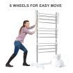 New Foldable Clothes Airer Drying Rack Indoor Outdoor Laundry Hanger W/ 6 Wheels