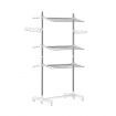 New Foldable Clothes Airer Drying Rack Indoor Outdoor Laundry Hanger W/ 6 Wheels