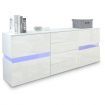 Modern Buffet Sideboard Cabinet High Gloss Storage Cupboard w/2 Doors & 4 Drawers White