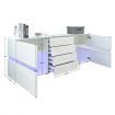 Modern Buffet Sideboard Cabinet High Gloss Storage Cupboard w/2 Doors & 4 Drawers White