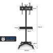 Mobile 23"-55" TV Screen Floor Stand Mount Adjustable LCD/LED Monitor Bracket w/Shelf