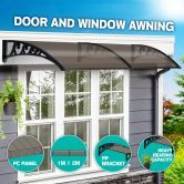New 2M DIY Window Door Awning House Canopy Patio UV Rain Cover Sun Shade - Brown