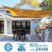 OGL 2x4m Outdoor Sun Shade Sail Canopy 280GSM 98% UV Block Sand Beige Cloth Rectangle