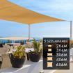 OGL 2x4m Outdoor Sun Shade Sail Canopy 280GSM 98% UV Block Sand Beige Cloth Rectangle