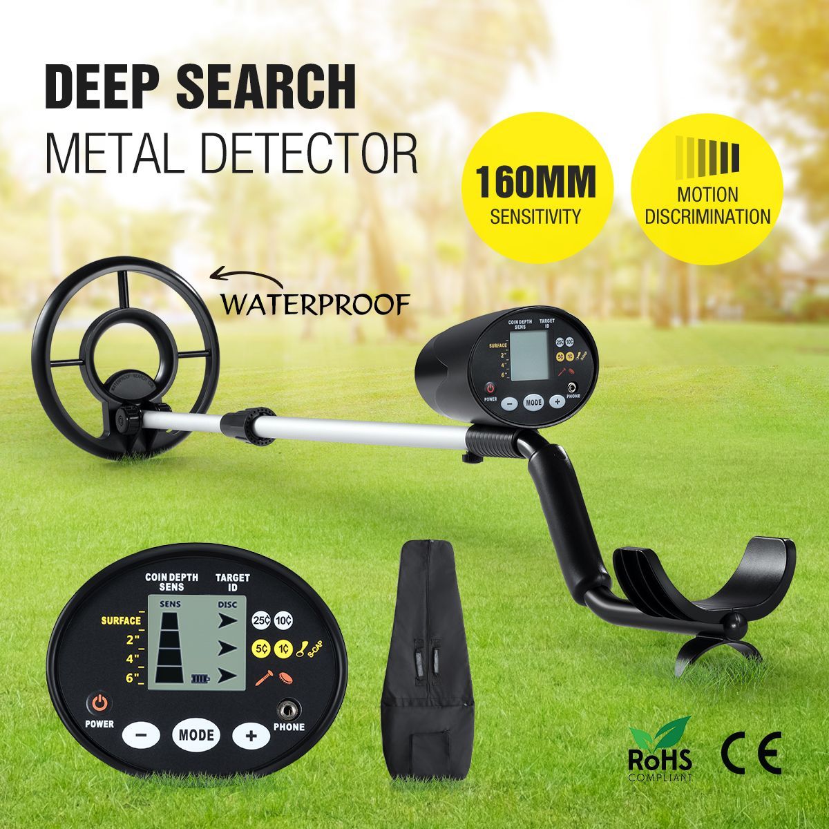 New High Sensitivity Metal Detector Treasure Hunter Searching Gold Digger W/ LCD