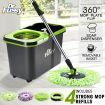 Spin Mop Bucket 360 Degree System Adjustable Handle With 4 Swivel Mops DR FUSSY