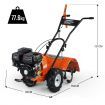 196CC Garden Tiller Cultivator 6.5HP 4 Stroke Petrol Rotary Hoe Tine Rototiller 500mm Width