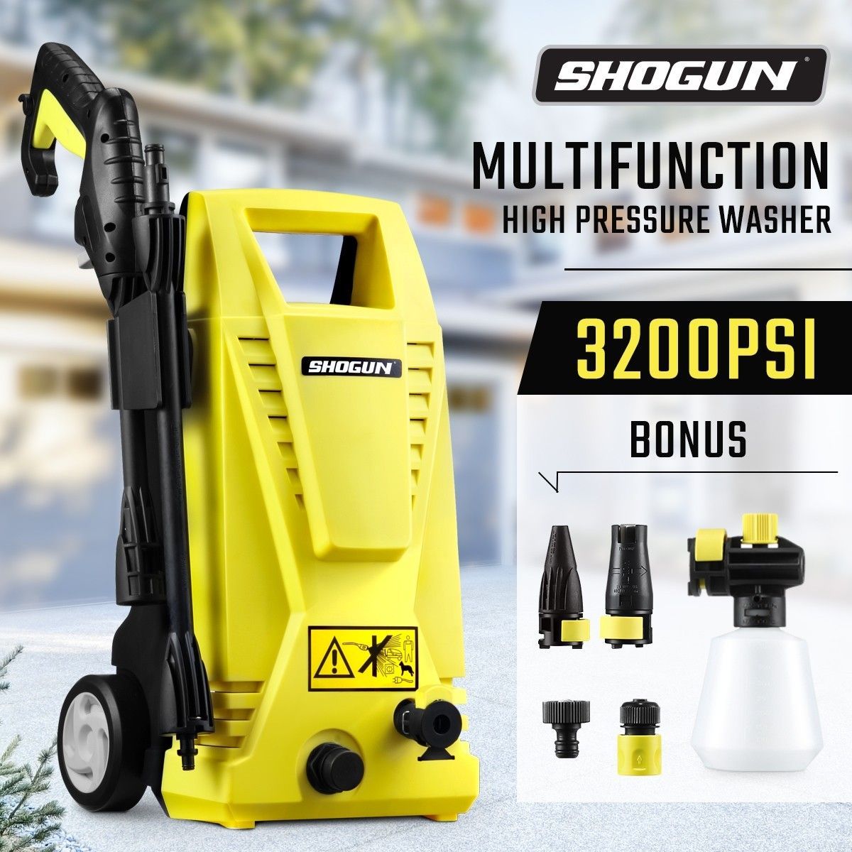 3200 PSI Pressure Washer 6.8L/M 2400W Electric High Pressure Cleaner Water Pump w/Hose