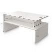 Modern Coffee Table Cabinet Storage Shelf High Gloss Wood Living Room Furniture - White