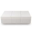 Modern 2 Drawer Coffee Table Cabinet Slide Top Storage High Gloss Wood Living Room Furniture - White