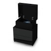 Modern Bedside Table 2 Drawers Side Nightstand Cabinet High Gloss Bedroom Furniture - Black