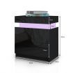 Modern Bedside Table 2 Drawers Side Nightstand Cabinet High Gloss Bedroom Furniture - Black