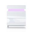 Modern Bedside Table 2 Drawers Side Nightstand Cabinet High Gloss Bedroom Furniture - White