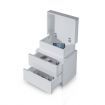 Modern Bedside Table 2 Drawers Side Nightstand Cabinet High Gloss Bedroom Furniture - White