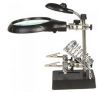 2.5X 7.5X 10X LED Light Magnifier Helping Hand Auxiliary Clamp Alligator Clip Stand