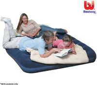 Bestway Comfort Queen Size Camping Air Mattress Bed Flocked Inflatable