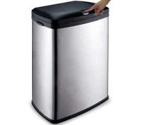 Button Activated Trash Bin - Matt Stainless Steel 50L with PP Inner Bucket
