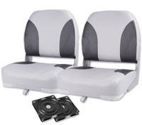 Weather Resistant Swivel Boat Seats - Set of 2 Grey/Charoal