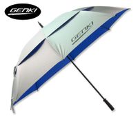 GENKI 153cm Double Canopy Durable Large Golf Umbrella - SILVER