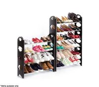30 Pair Shoe Stackable Storage Rack - Black