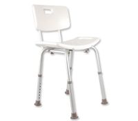 Adjustable Bath / Shower Seat with Back Rest - White