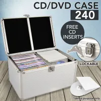 240 Disc CD/DVD/Bluray Storage Box Case with Aluminum Trim Edge