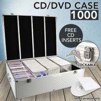 1000 Disc Aluminum CD/DVD Storage Portable Box Case Music Movie