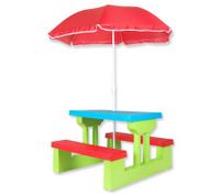 Kids Picnic Table Outdoor Multi-Colour Set with Umbrella