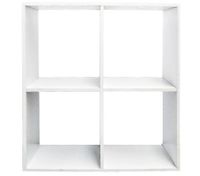 White Display Shelf with 4 Large Compartments