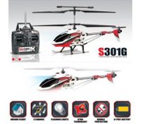 Syma S301G 3.5CH RC Helicopter with Gyro RGB Light EU Plug - Red