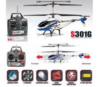 Syma S301G 3.5CH RC Helicopter with Gyro RGB Light EU Plug - Blue