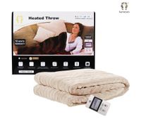 160cm x 130cm Heated Latte Throw Blanket