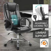 Deluxe PU Leather Office Computer Chair Lumbar Support Home Gaming Chair