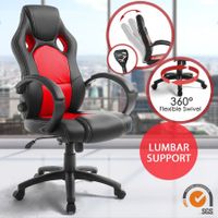 Racing Office Computer Chair Lumbar Support Adjustable PU Leather Home Gaming Chair