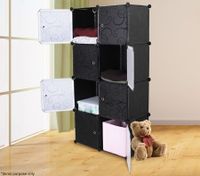 Embossed 8 Cabinet Multi Storage Wardrobe