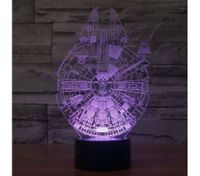 3D Star War Millennium Falcon Projector Night Bulb USB Powered LED Lights Desk Lamp