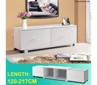 2 Drawer Adjustable TV Stand Entertainment Unit-White