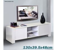 White 4-Compartment TV Table