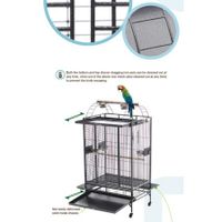 Lacework Bird Cage on Wheels for Medium to Large Size Parrots - Gray