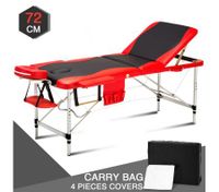 72 CM Black and Red Portable Aluminum Massage Table