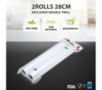 Rolls of 28 x 300cm Vacuum Sealer Bags with 2 Sides Textured