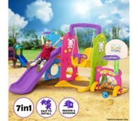 Colorful 7-in-1 Playset with Swing & Slide Toys