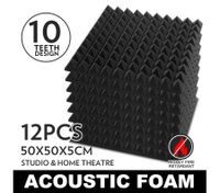 12 Sheet Acoustic Foam Panel Made with Fire Retardant Treatment Size: 50*50cm