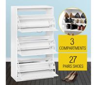 27 Pair Shoe Storage Cabinet-White