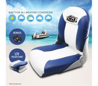 Premium OGL Boat Seat Folding & Swivel Blue/White