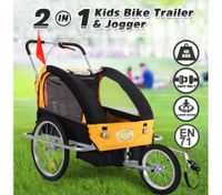 Kidbot 2 IN 1 Bicycle Trailer Pram Stroller Jogger-Orange