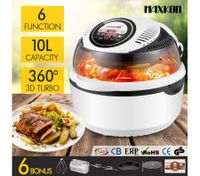 6in1  10L Digital Turbo Air Deep Fryer Convection Oven Cooker White