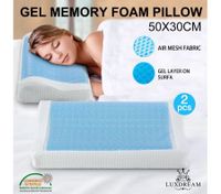 Luxdream 2x Contour Memory Foam Pillow with Blue Gel Top