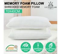 Luxdream 2x Aloe Vera Shredded Memory Foam Pillow Cover