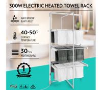 300W 3-Tier Heated Electric Clothes Towel Drying Rack Foldable